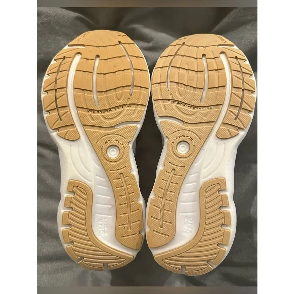 Brooks Glycerin 20 White Khaki Sneakers 1203691B122 Athletic Running Shoes 8B